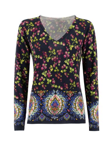 Floral Patterned V-neck Knitted Top - Etro - Modalova