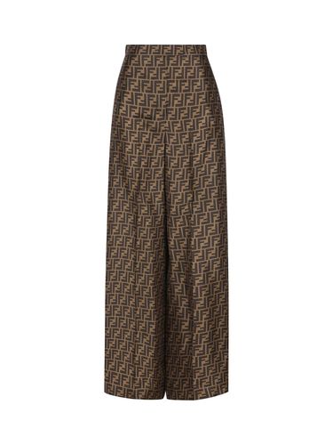 Fendi Silk Twill Palazzo Trousers - Fendi - Modalova