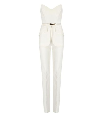 Strapless Belted Jumpsuit - Elisabetta Franchi - Modalova