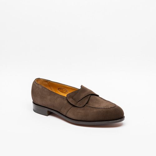 Brown Suede Crossed Strap Loafer - Edward Green - Modalova