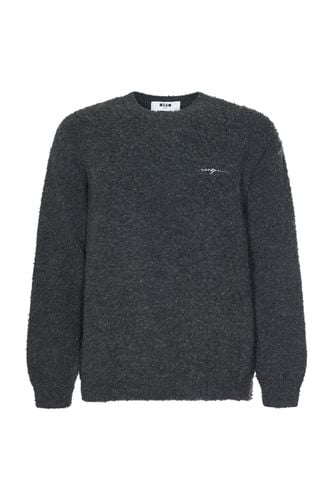 MSGM Logo Detailed Crewneck Jumper - MSGM - Modalova