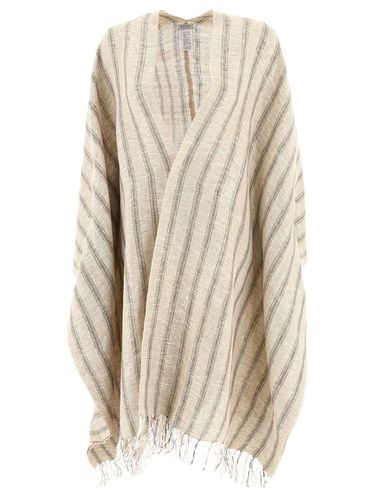 Striped Asymmetric Hem Poncho - Brunello Cucinelli - Modalova