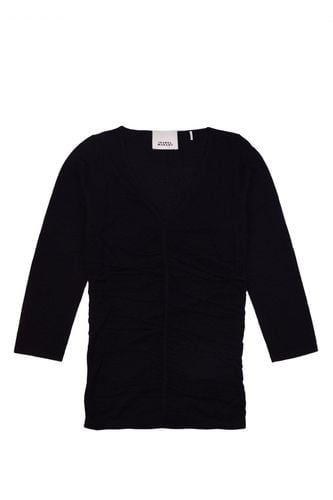 Gathered-detailed Long-sleeved Crewneck Top - Isabel Marant - Modalova