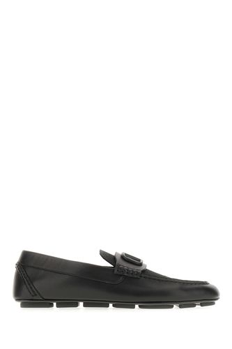 Black Leather Driver Loafers - Valentino Garavani - Modalova