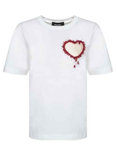 T-shirt With Red Heart - Dsquared2 - Modalova