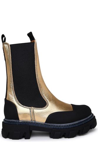 Metallic Effect Round Toe Chunky Chelsea Boots - Ganni - Modalova