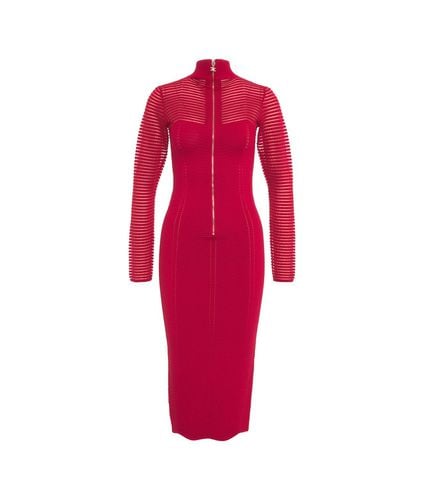 Herringbone Pattern Midi Dress - Elisabetta Franchi - Modalova