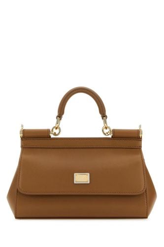 Biscuit Leather Small Sicily Handbag - Dolce & Gabbana - Modalova