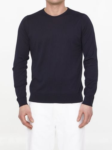 John Smedley Blue Cotton Jumper - John Smedley - Modalova