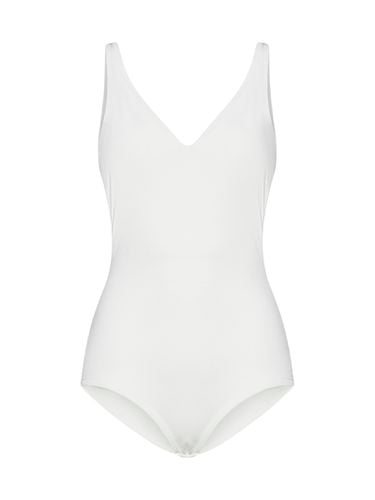 White Body Top With Perforated Stripes - Alexander McQueen - Modalova