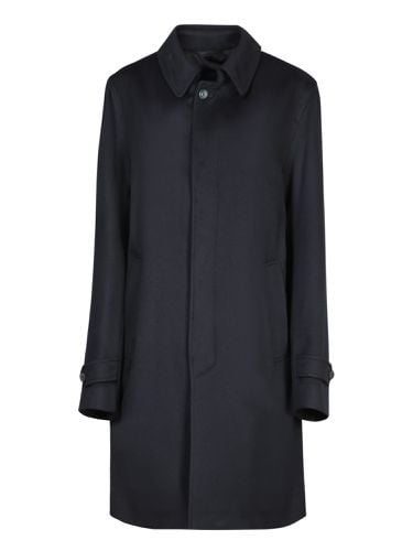 Herno Navy Blue Cashmere Coat - Herno - Modalova