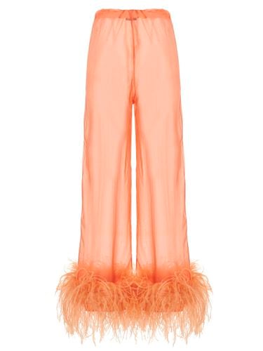 Oseree Feather Silk Pants - Oseree - Modalova