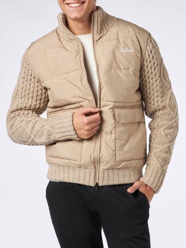 Man Beige Padded Jacket With Knitted Braided Sleeves - MC2 Saint Barth - Modalova