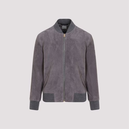 Regular Fit Suede Bomber Jacket - Paul Smith - Modalova