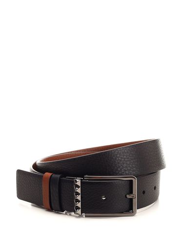 Rockstud Reversible Belt In Garnet Calfskin 35mm - Valentino Garavani - Modalova