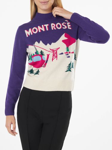 Woman Crewneck Sweater With Mont Rosè Postcard Print - MC2 Saint Barth - Modalova