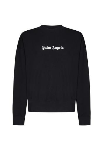 Crew Neck Sweatshirt With Contrast Logo - Palm Angels - Modalova