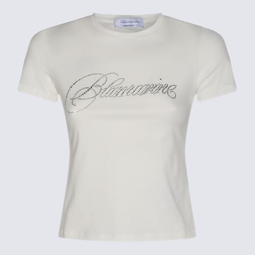 Blumarine White Cotton T-shirt - Blumarine - Modalova