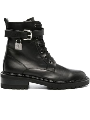 Calf Leather Military Boots - Via Roma 15 - Modalova