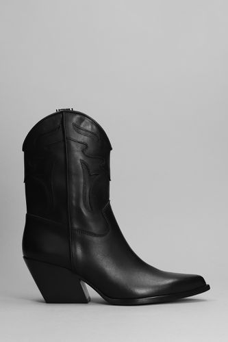 Texan Ankle Boots In Black Leather - Elena Iachi - Modalova