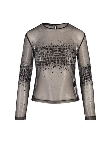 Tulle Top With Rhinestone Crocodile Motif - Ermanno Scervino - Modalova