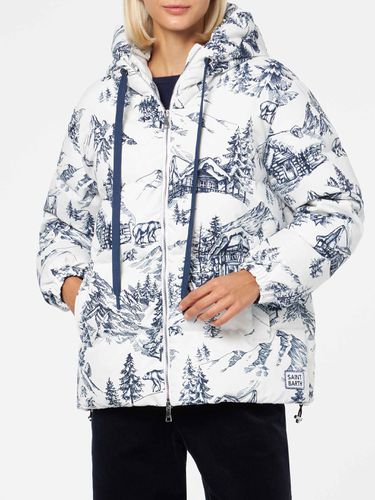 Woman Hooded Down Padded Jacket With Toile De Jouy Print - MC2 Saint Barth - Modalova