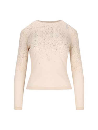 Rhinestones Detail Crop Top - Ermanno Scervino - Modalova