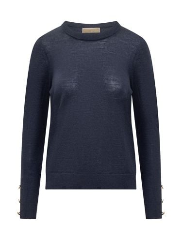 Merino Button Long Sleeve Sweater - MICHAEL Michael Kors - Modalova