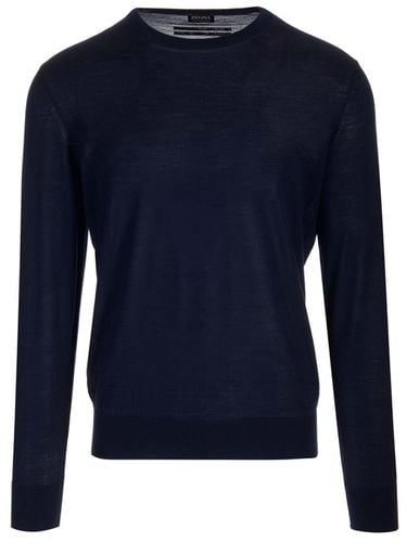 Zegna Navy Blue Crew Neck - Zegna - Modalova