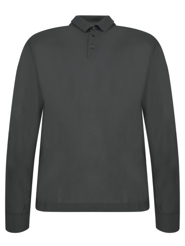 Ice Cotton Long Sleeve Grey Polo Shirt - Zanone - Modalova