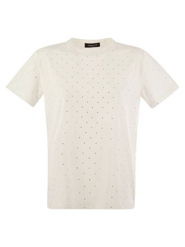 Jersey T-shirt With All Over Embroidery - Fabiana Filippi - Modalova