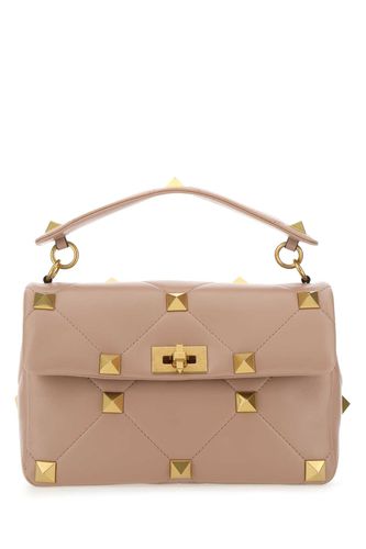 Powder Nappa Leather Large Roman Stud Handbag - Valentino Garavani - Modalova