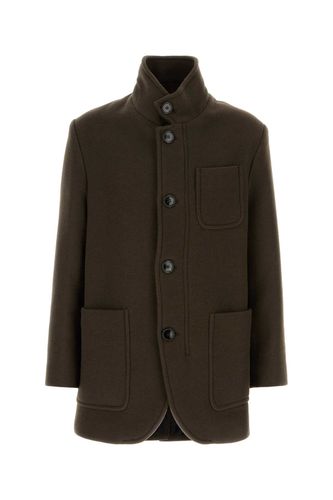 Brown Wool Coat - Ami Alexandre Mattiussi - Modalova