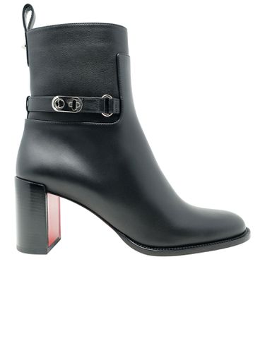 Black Leather Lock Booty 70 Ankle Boots - Christian Louboutin - Modalova