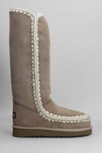 Eskimo 40 Low Heels Boots In Suede - Mou - Modalova