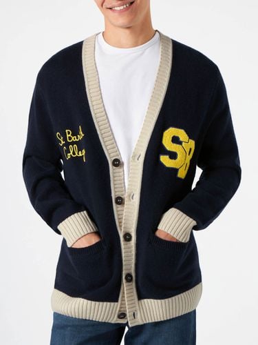 Knitted Cardigan With Patch And St. Barth College Embroidery - MC2 Saint Barth - Modalova