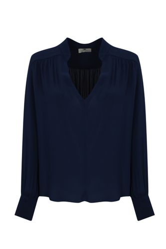 Georgette Blouse With Striped Pattern - Elisabetta Franchi - Modalova