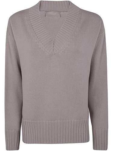 Long Sleeves V Neck Oversized Sweater - Drumohr - Modalova