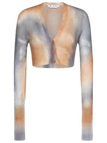 Tie Dye Seethr Crop Cardigan - Off-White - Modalova