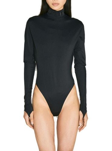 High Neck Logo Detailed Bodysuit - Mugler - Modalova