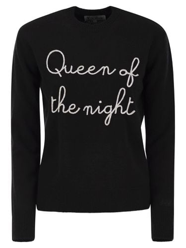 Wool And Cashmere Blend Sweater With Embroidery Queen Of The Night - MC2 Saint Barth - Modalova