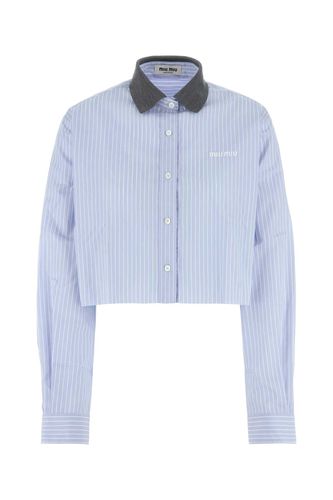 Miu Miu Embroidered Poplin Shirt - Miu Miu - Modalova