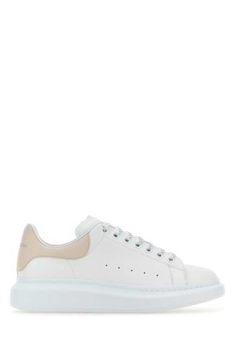 White Leather Sneakers With Light Pink Leather Heel - Alexander McQueen - Modalova