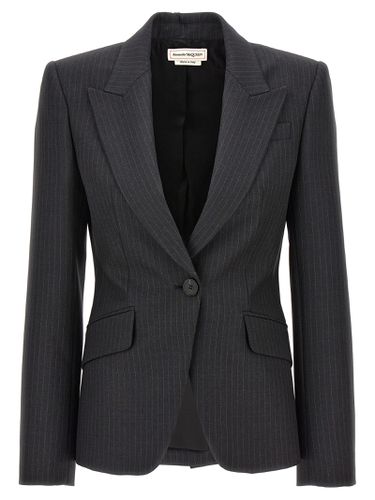 Pinstriped Single-breasted Blazer - Alexander McQueen - Modalova