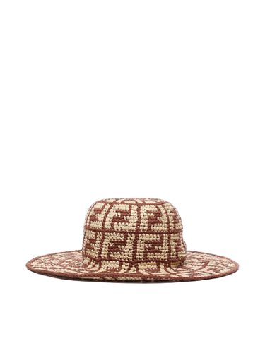 Fendi Multicolor Raffia Ff Hat - Fendi - Modalova