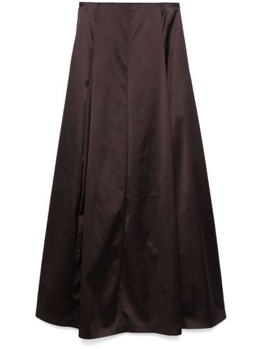 Genny Brown Satin Maxi Skirt - Genny - Modalova