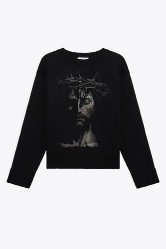 Knit Roundneck Jesus Black cotton knit sweater with front Jesus - Knit Roundneck Jesus - 1989 Studio - Modalova