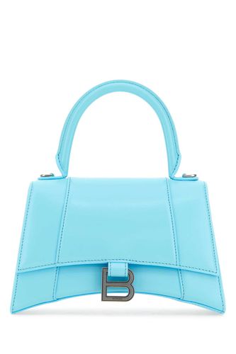 Light Blue Leather Small Hourglass Handbag - Balenciaga - Modalova
