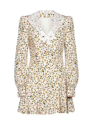 Lace Collar Floral Printed Mini Dress - Alessandra Rich - Modalova