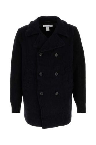 Midnight Blue Wool Blend Coat - Comme des Garçons Shirt - Modalova